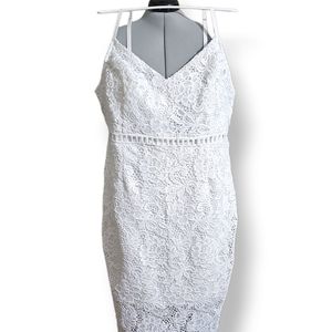 3X Crochet Spaghetti Strap Mid-Length Dress